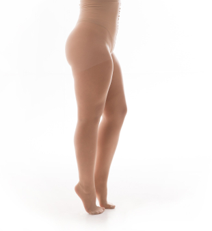 Colanti maxi de culoare bej plin cu toc 1008
