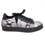 Women's sneakers natural leather black color imitation snake skin MATISA05