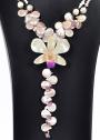 Колие с естествена орхидея, Swarovski, сладководни перли и седеф Maria's Bridal Necklace Dannyra Jewels