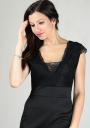 Women's black dress with lace V-neck BF RUMENA