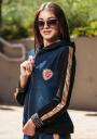 Women's denim jacket with a hood and decoration Avangard