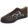 Women's leather nubuck shoes with leopard print suede