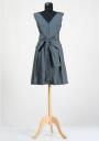 Cotton summer dress in black with white dots with belt RUMENA