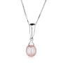 Silver necklace with natural pink pearl CAA041P Swan