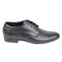 Men's black leather evening shoes with ties