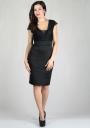 Women's black dress with lace V-neck BF RUMENA