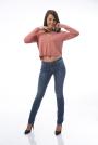 Cardigan în nuanţă corai cu design simplu de damă 8250-3