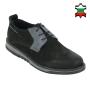 Men's black and grey nubuck leather shoes 32191
