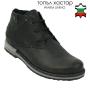 Ghete barbati din piele naturala de culoare negru cu elastic in spate 32542