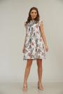 Rochie de damă cu motive florale pe bază roz moale 72209-715
