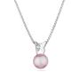 Silver necklace with natural pink pearl and zircons CAA087NR Swan