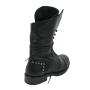 Women's black leather boots with studs 32211
