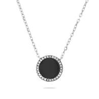 Silver necklace with zircons XH1015N Swan