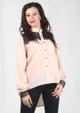 Elegant light peach shirt with black lace BF RUMENA