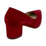 Pantofi din piele de caprioara naturala rosa cu tocuri mici 32848