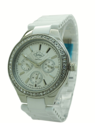 Елегантен дамски часовник с кристали Swarovski и керамична верижка Lee Cooper LC-1406L