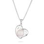 Сребърно колие сърце със сладководна бяла перла IP0417W  Swan
