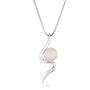 Colie de forma s din argint cu perla naturala alba IP0305W Swan