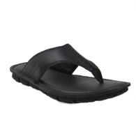 Мъжки чехли от черна естествена кожа 23505BLACK