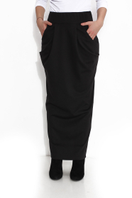 Black long ladies skirt with front pockets Avangard