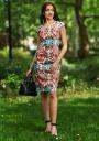 Rochie elegantă cu un motiv colorat cu fermoar pe spate Avangard