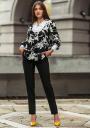 Women's suit made of multicolored shirt and black trousers Avangard