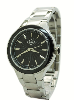 Сребрист дамски часовник с черен циферблат Lee Cooper LC-1405F