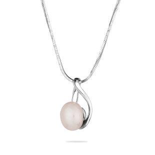 Сребърно колие със сладководна бяла перла IP0121W Swan