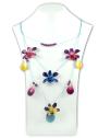 Necklace with Orchids, Quards Hawaii blue beauty  Dannyra Jewels