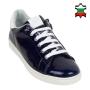 Women's blue patent leather shoes 33559