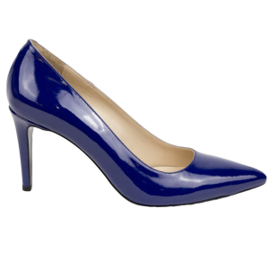 Women's blue shoes high heel 9 cm patent 917100-5
