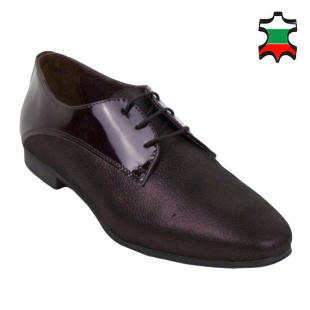 Women's burgundy leather shoes 32981