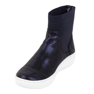 Ghete dama din piele naturala albastra cu elastice 32818