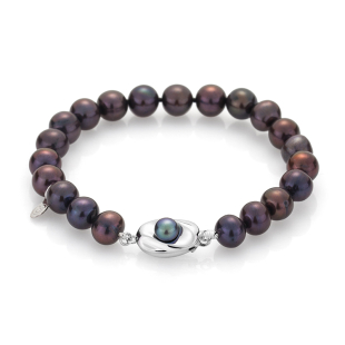 Bracelate with fresh water black pearls RB256BB Swan
