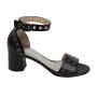 Women's black leather sandals 33894
