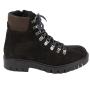 Women's black leather boots with ties, zipper and warm lining 32783