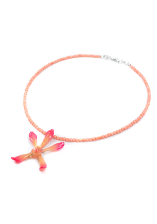 Колие от корали и естествена орхидея Dannyra Jewels