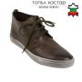 Men's brown leather boots with warm lining 20563