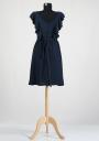 Rochie bleumarin cu volane decorative RUMENA
