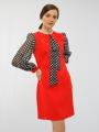 Rochie roșie pentru femei cu un decolteu spectaculos 219-5524