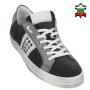 Men's grey suede leather trainers 33704