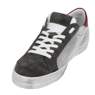 Men's grey suede leather trainers with mesh 33705