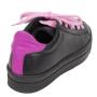 Women's black leather trainers with pink ties 34178