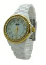 Дамски часовник с кристали Swarovski и бяла каишка Lee Cooper LC-1473L-C