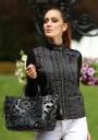Дамско яке в черен цвят с плетен гръб и ръкави и 4 джобчета Zfashion