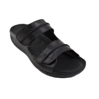 Comfortable black women's slippers with velcro 406BLACK