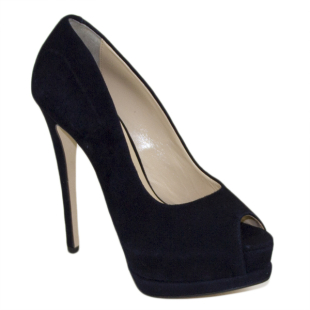 Ladies formal shoes with open toes and high heels 3287BLUE
