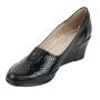 Women's black croco effect leather shoes