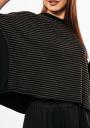 Elegant women's blouse with a free silhouette in gray and black Avangard