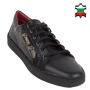 Men's black leather shoes 33707